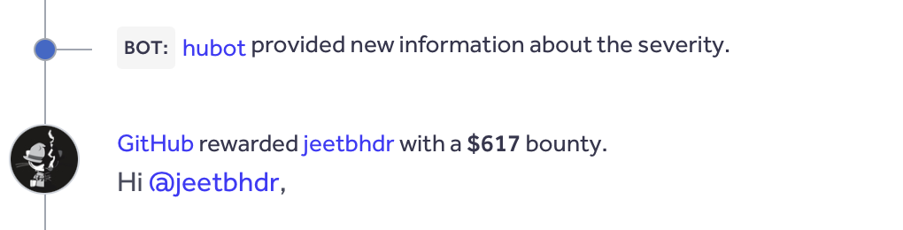 GitHub awarded a $617 bounty